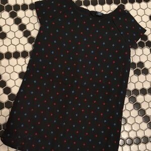 Chic Black Dress with Colorful Pattern